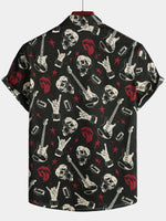Hawaiian Skull & Guitar Rock Shirt