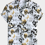 White Hawaiian Skull Rock Shirt