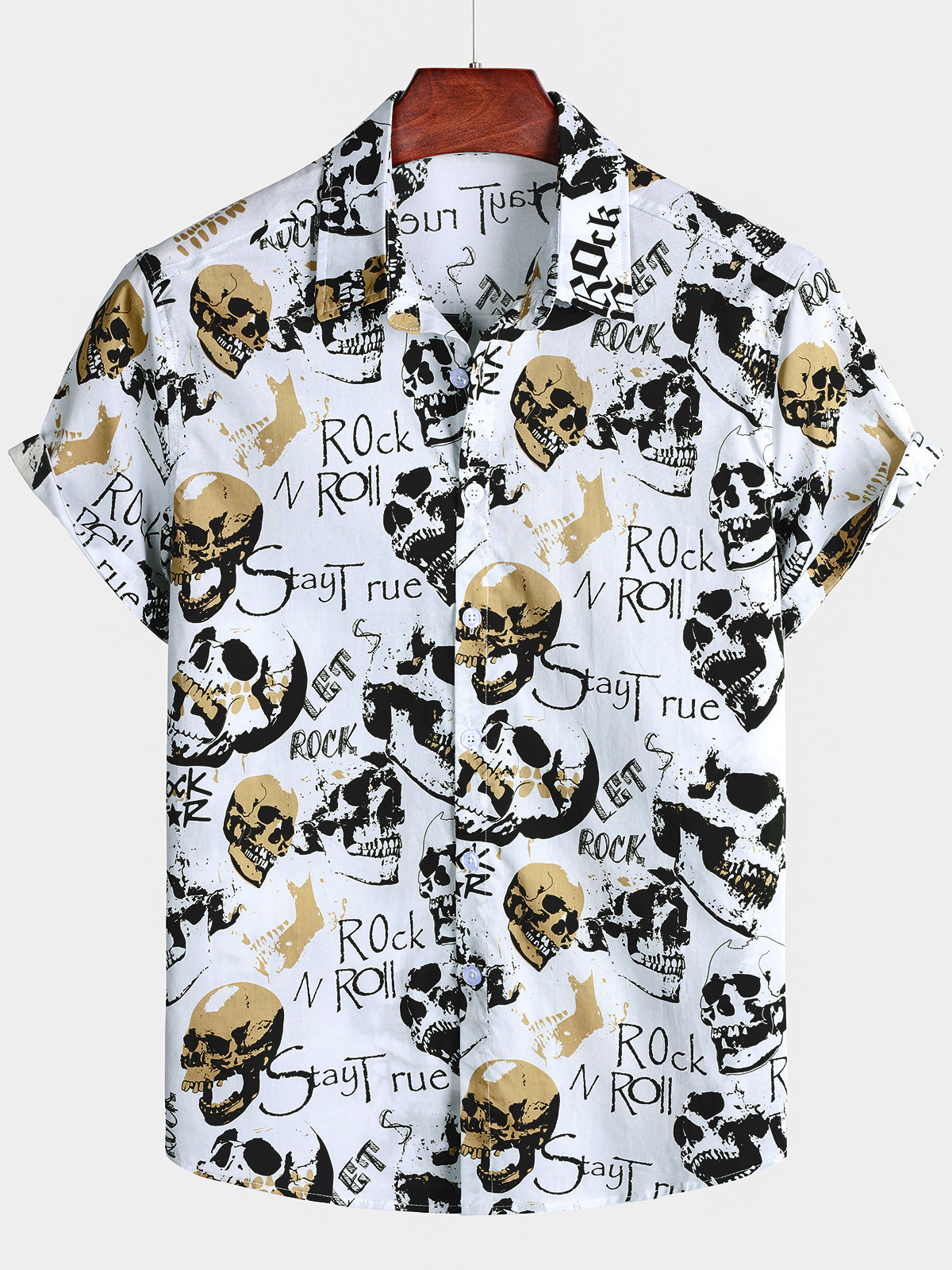 White Hawaiian Skull Rock Shirt
