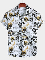 White Hawaiian Skull Rock Shirt