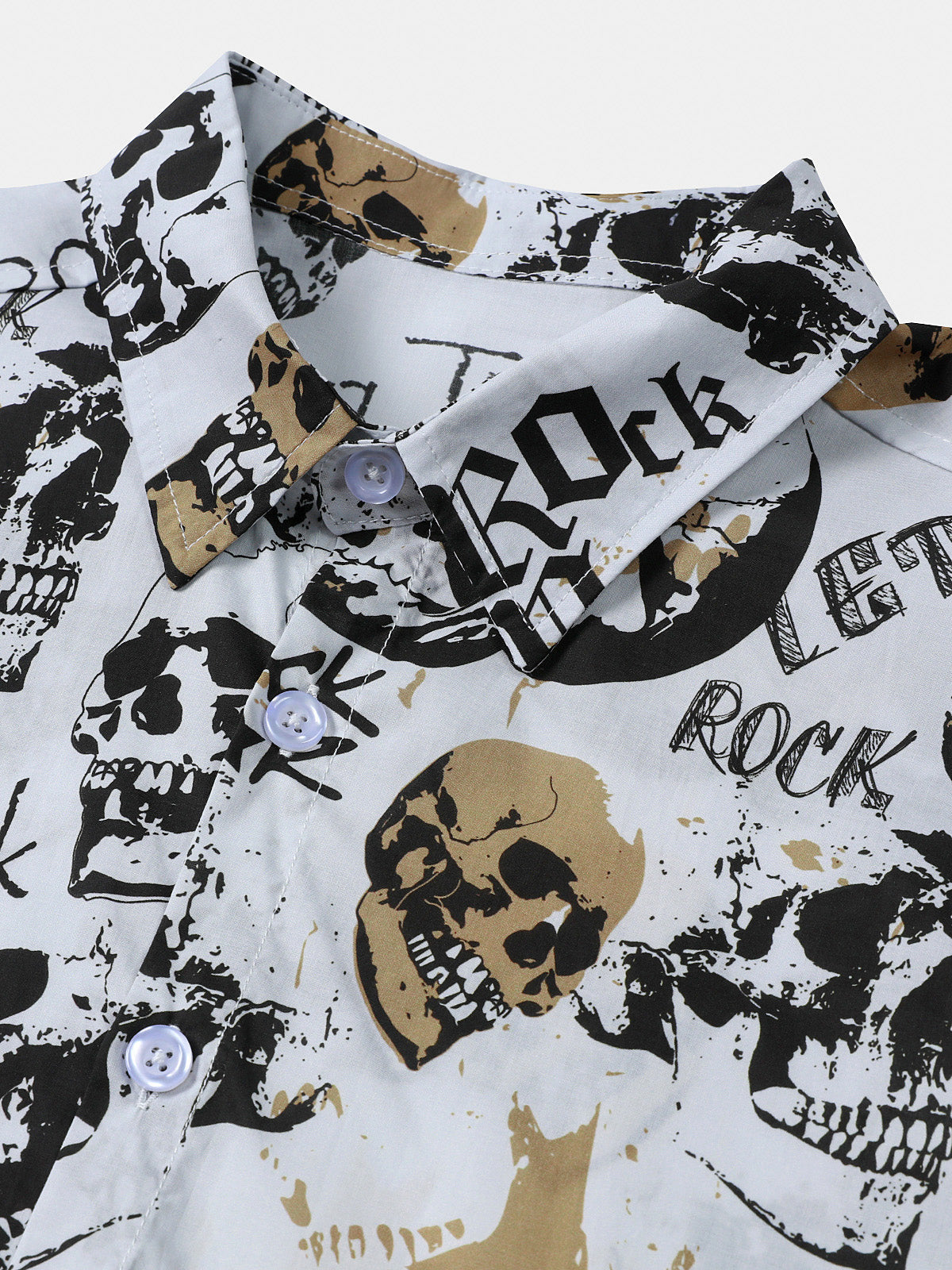 White Hawaiian Skull Rock Shirt