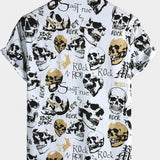 White Hawaiian Skull Rock Shirt