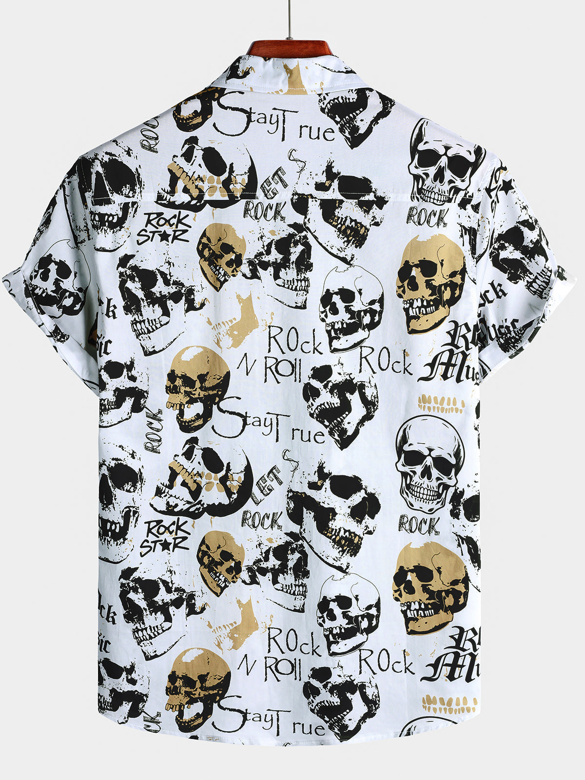 White Hawaiian Skull Rock Shirt