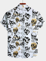 White Hawaiian Skull Rock Shirt
