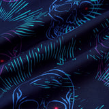 Blue Skull Punk Rock Hawaiian Short Sleeve Shirt