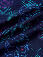 Blue Skull Punk Rock Hawaiian Short Sleeve Shirt