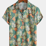Tropical Summer Floral Short-Sleeve Shirt