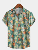 Tropical Summer Floral Short-Sleeve Shirt
