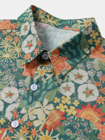 Tropical Summer Floral Short-Sleeve Shirt