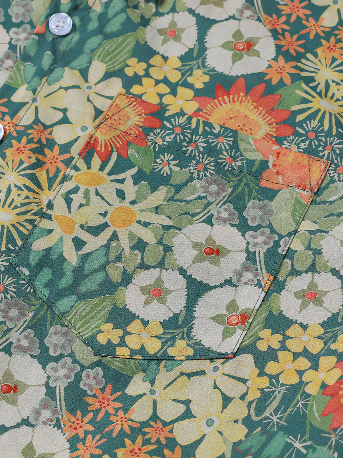 Tropical Summer Floral Short-Sleeve Shirt