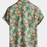 Tropical Summer Floral Short-Sleeve Shirt