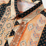 Vintage Bohemian Stripe Short Sleeve Shirt