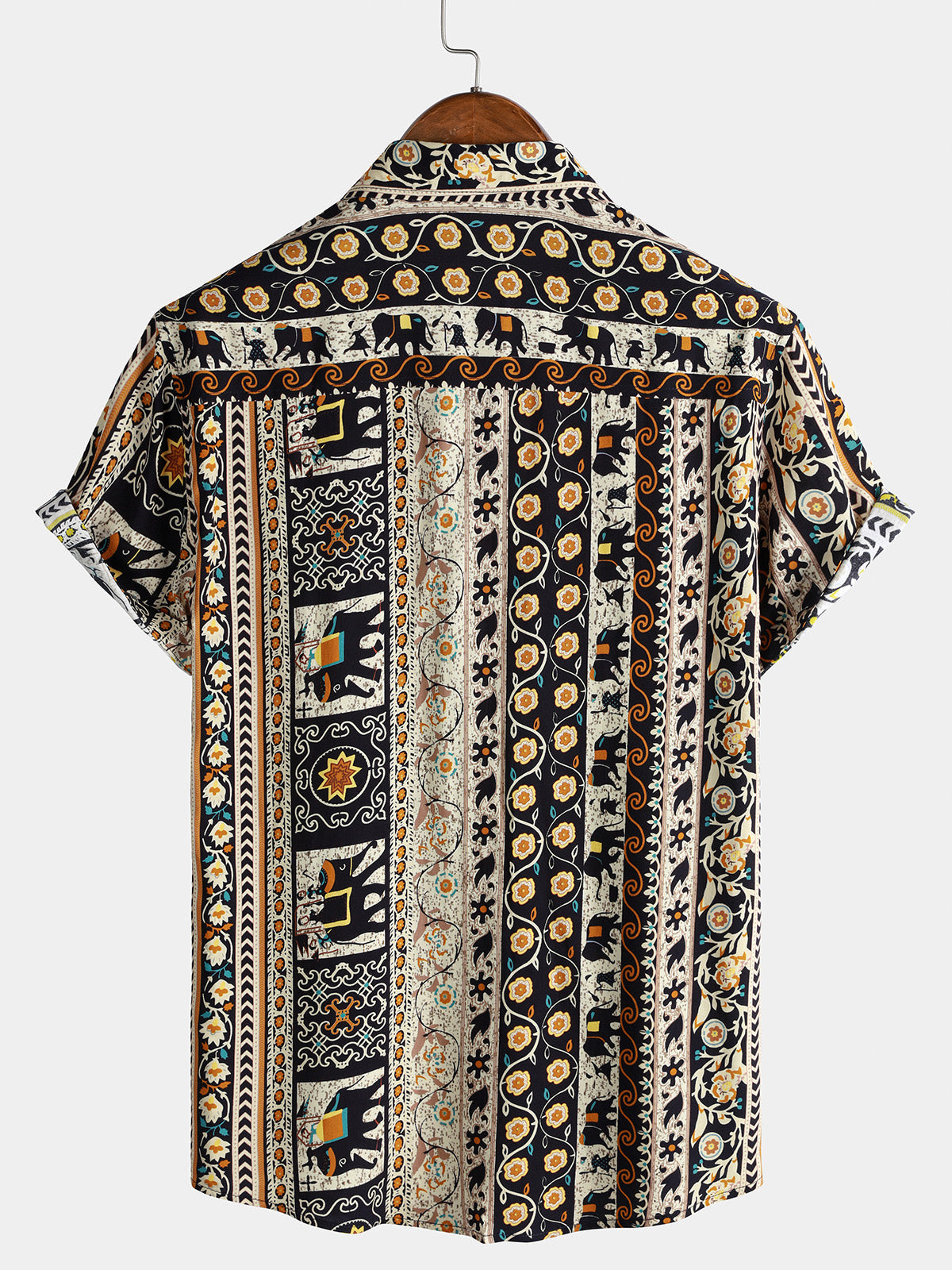 Vintage Tribal Beach Stripe Short Sleeve Shirt