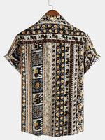 Vintage Tribal Beach Stripe Short Sleeve Shirt