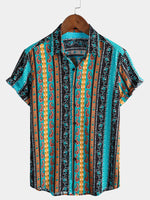Vintage Paisley Stripe Short Sleeve Shirt