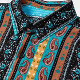 Vintage Paisley Stripe Short Sleeve Shirt