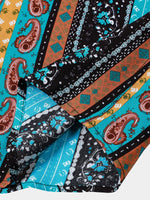 Vintage Paisley Stripe Short Sleeve Shirt