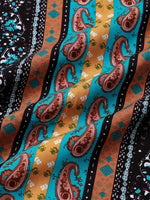 Vintage Paisley Stripe Short Sleeve Shirt