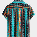 Vintage Paisley Stripe Short Sleeve Shirt