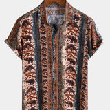 Elephant Bohemian Vintage Beach Short Sleeve Shirt