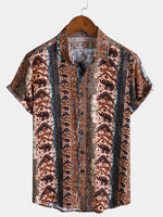 Elephant Bohemian Vintage Beach Short Sleeve Shirt