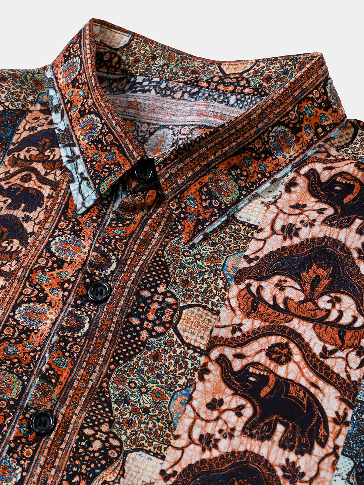 Elephant Bohemian Vintage Beach Short Sleeve Shirt