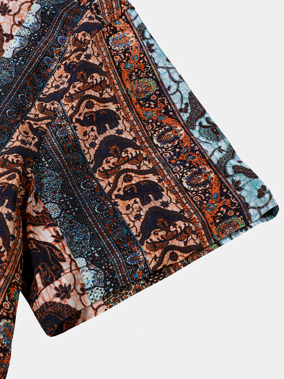 Elephant Bohemian Vintage Beach Short Sleeve Shirt