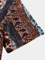 Elephant Bohemian Vintage Beach Short Sleeve Shirt