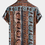 Elephant Bohemian Vintage Beach Short Sleeve Shirt