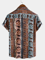 Elephant Bohemian Vintage Beach Short Sleeve Shirt
