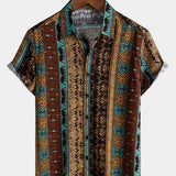 Tribal Geometric Vintage Short Sleeve Shirt