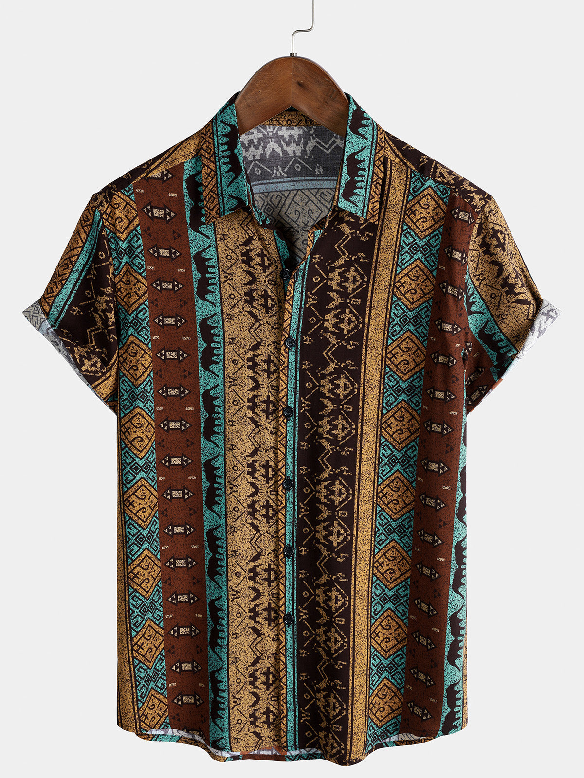 Tribal Geometric Vintage Short Sleeve Shirt