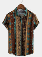 Tribal Geometric Vintage Short Sleeve Shirt