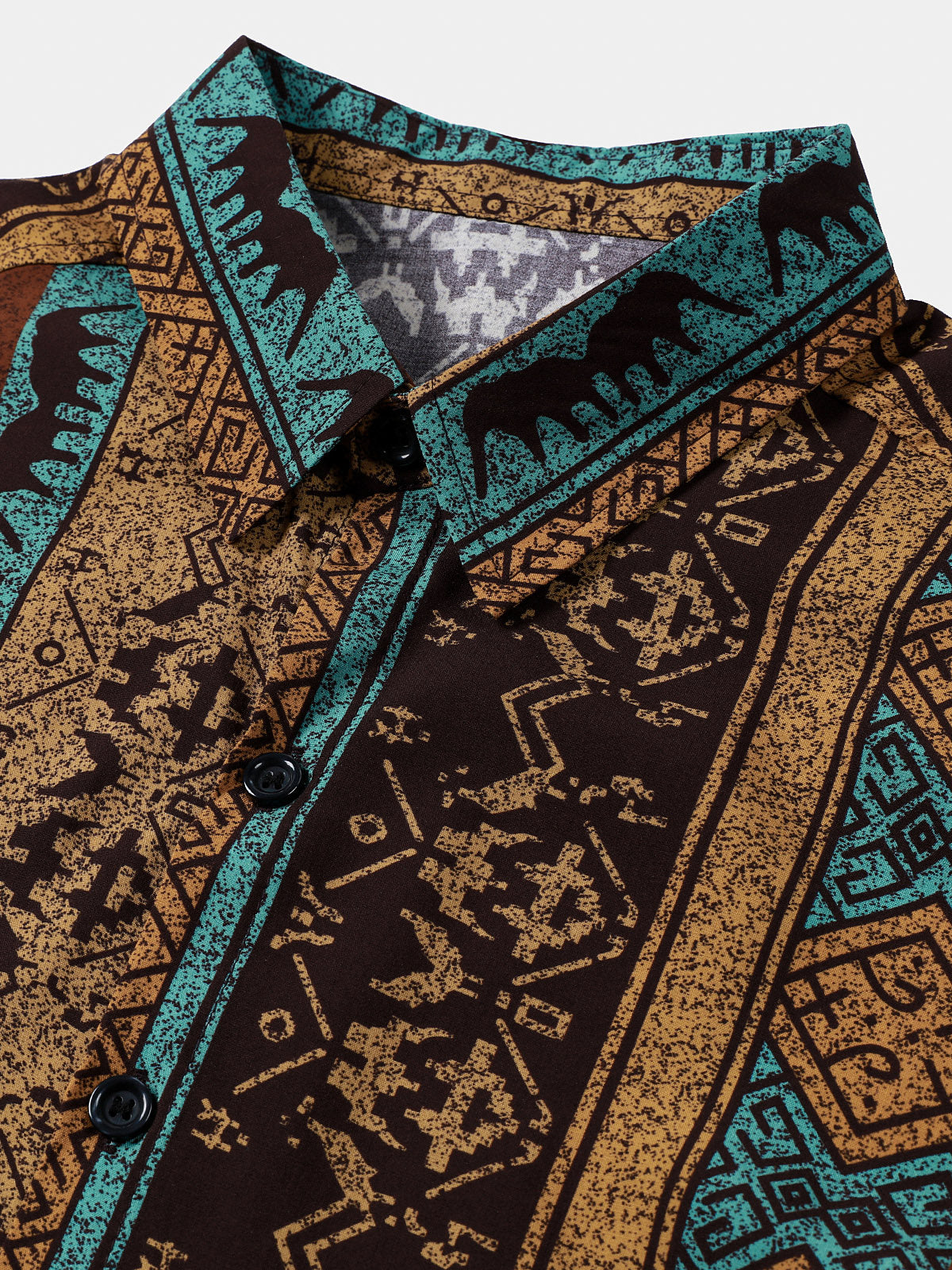 Tribal Geometric Vintage Short Sleeve Shirt