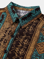 Tribal Geometric Vintage Short Sleeve Shirt