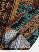Tribal Geometric Vintage Short Sleeve Shirt