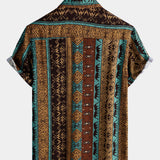 Tribal Geometric Vintage Short Sleeve Shirt