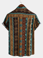 Tribal Geometric Vintage Short Sleeve Shirt