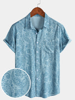 Blue Floral Paisley Shirt
