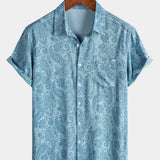 Blue Floral Paisley Shirt