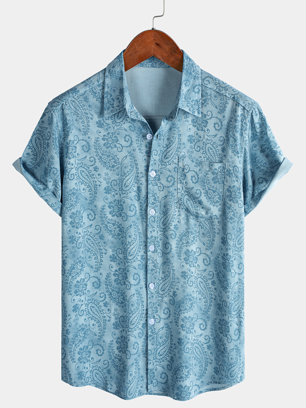 Blue Floral Paisley Shirt