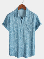 Blue Floral Paisley Shirt