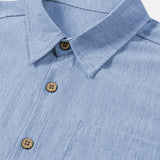 Comfort Sport Solid Blue Short Sleeve Shirt