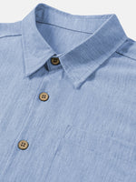 Comfort Sport Solid Blue Short Sleeve Shirt