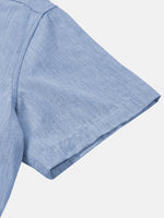 Comfort Sport Solid Blue Short Sleeve Shirt