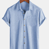 Comfort Sport Solid Blue Short Sleeve Shirt