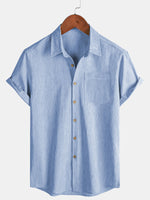 Comfort Sport Solid Blue Short Sleeve Shirt