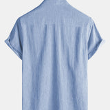 Comfort Sport Solid Blue Short Sleeve Shirt