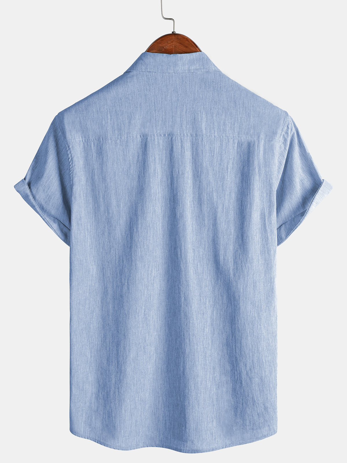 Comfort Sport Solid Blue Short Sleeve Shirt