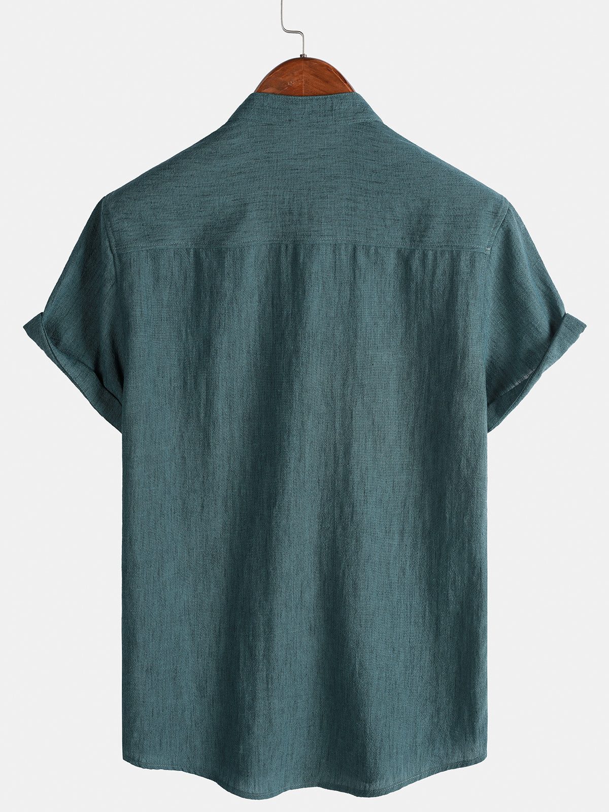 Solid Henley Summer Short Sleeve Shirt